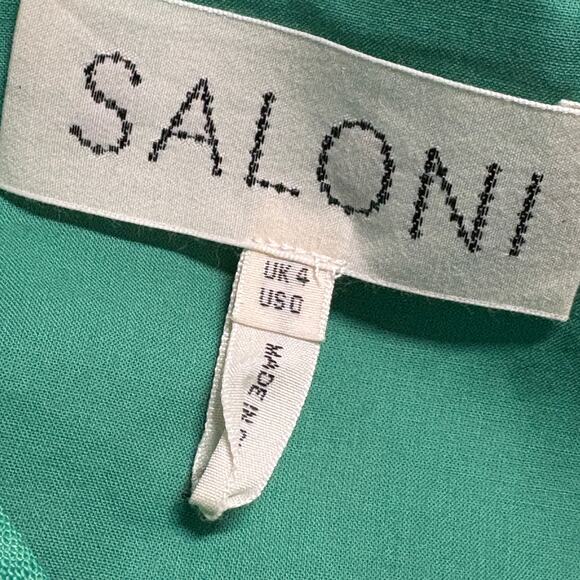 SALONI Square Seams Choli Top Washed‎ Green Linen Crop in Green Size US 0/ UK 4 - Picture 5 of 15